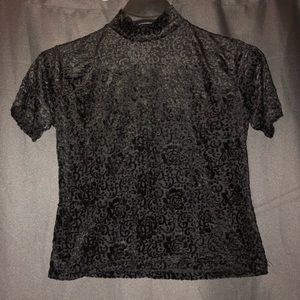 vintage velvet sheer blouse shirt top